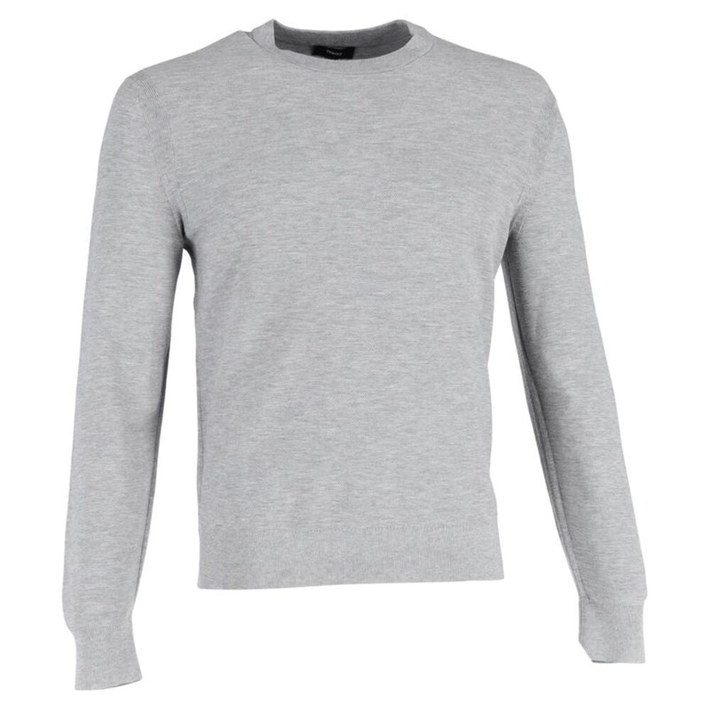 Theory Crewneck Sweater in Grey Cotton